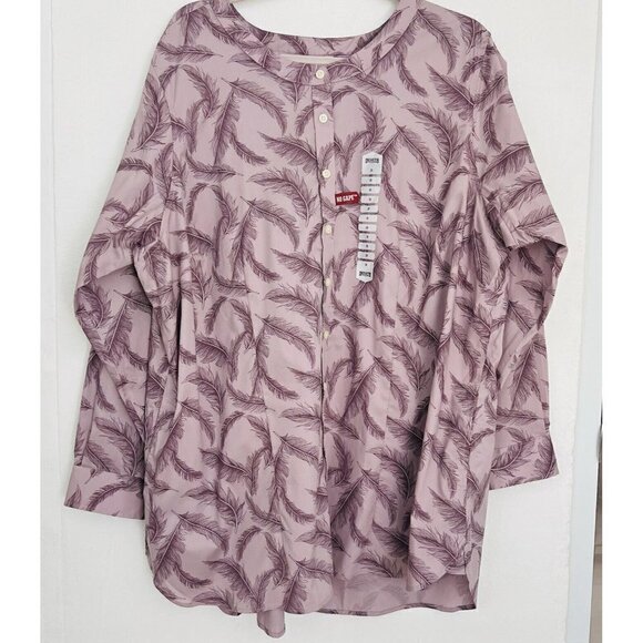 Duluth Trading Co Feathers Tunic Top Plus Size 2X Purple wrinkle fighter NWT - Picture 13 of 13